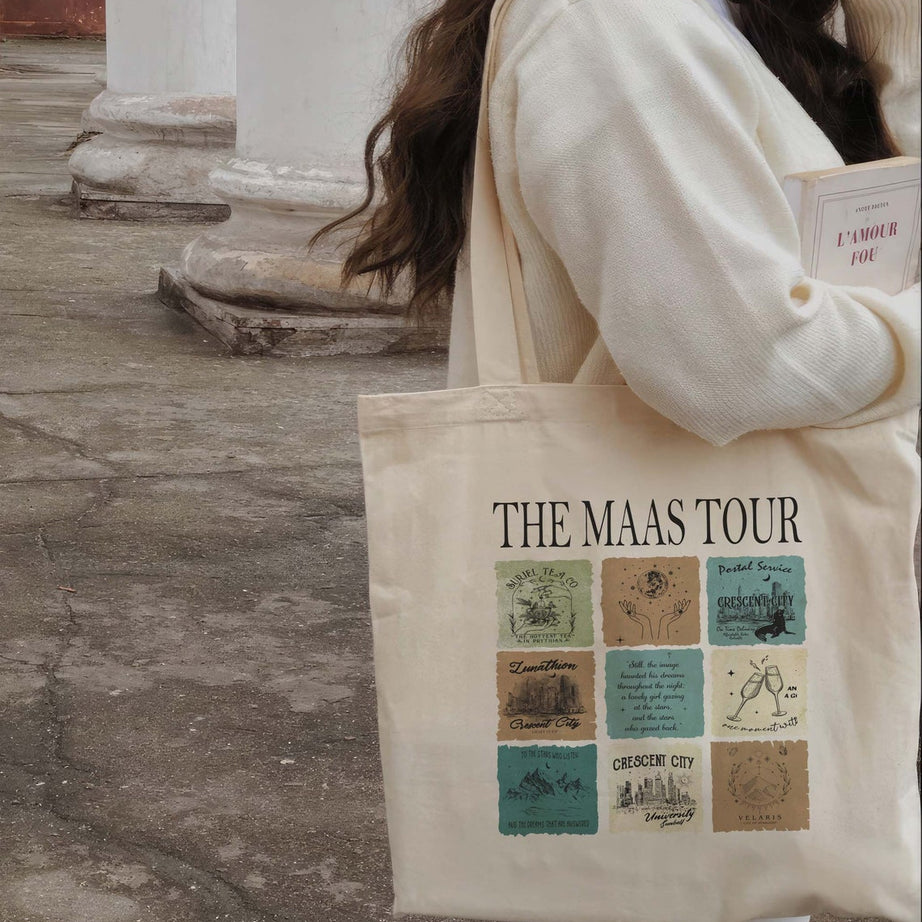Sarah J. Maas Eras Tour Tote Bag, the Maas Tour Tote Bag, ACOTAR, Crescent City, Throne of Glass Merch, SJM Fan Apparel