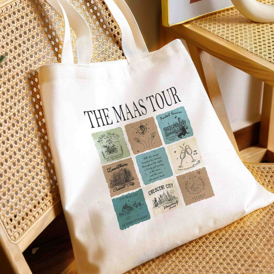 Sarah J. Maas Eras Tour Tote Bag, the Maas Tour Tote Bag, ACOTAR, Crescent City, Throne of Glass Merch, SJM Fan Apparel