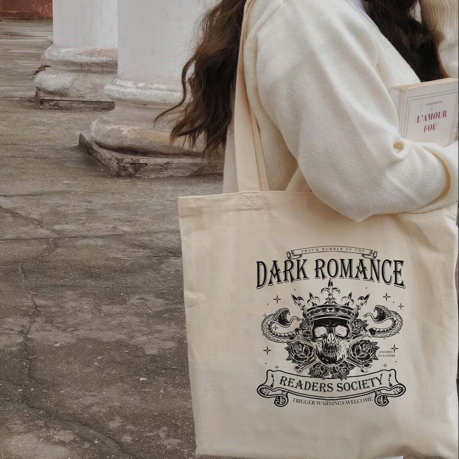 Dark Romance Readers Society Tote Bag, Romance Reader, Dark Academia Tote Bag, Smut Reader, Bookish Tote Bag, Dark Romance Merch