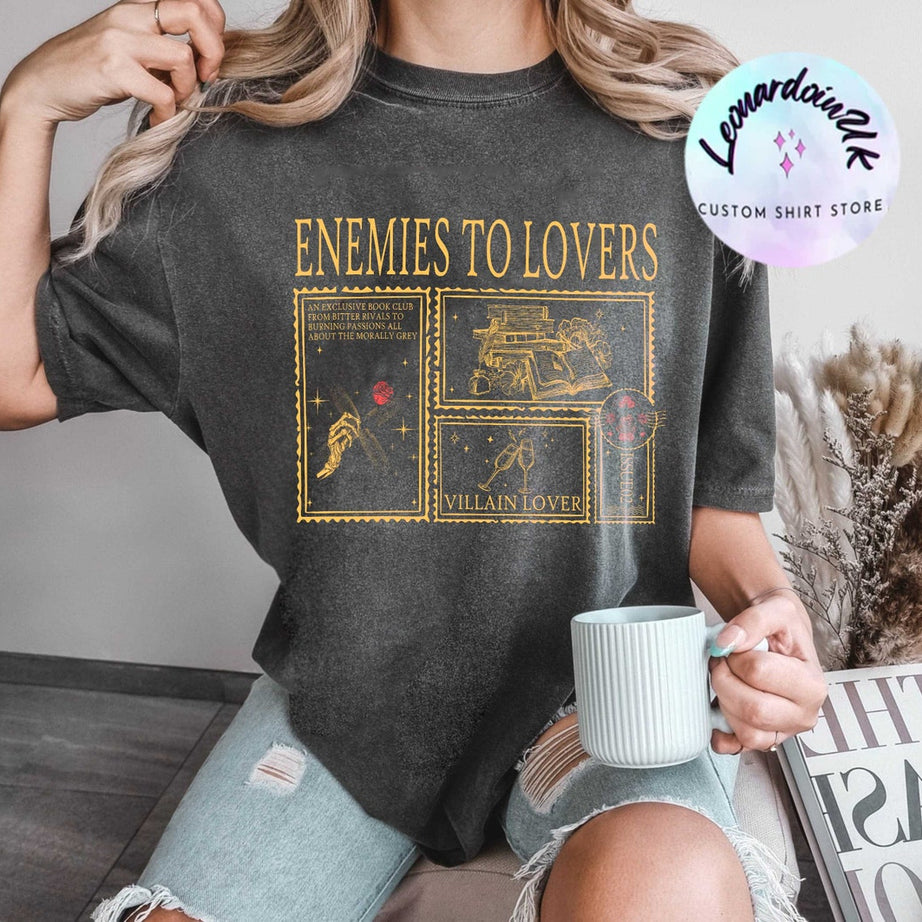Enemies to Lovers Comfort Color Shirt, Morally Grey Shirt, Romantasy Shirt, Retro Reader Shirt, Hot Girls Read Spicy Booktok Merch