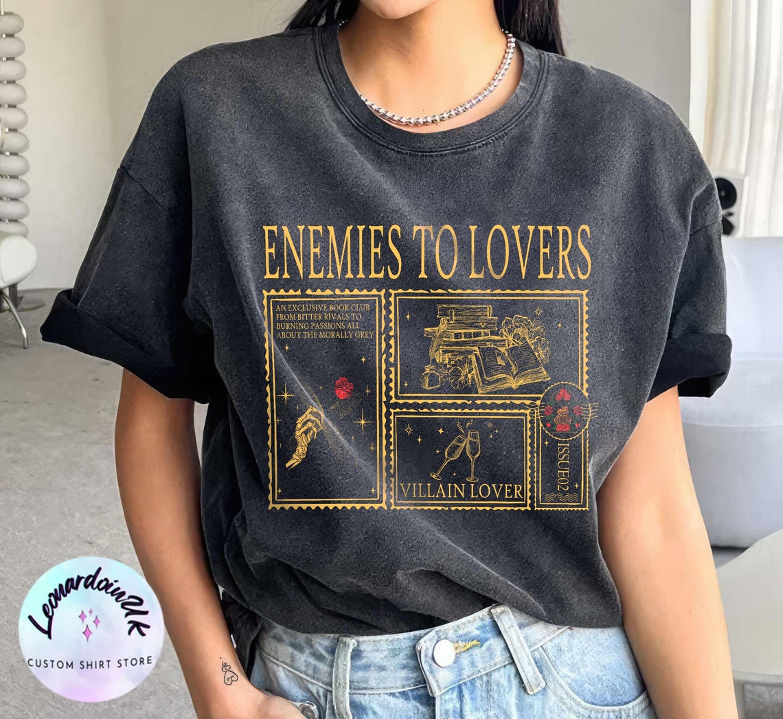 Enemies to Lovers Comfort Color Shirt, Morally Grey Shirt, Romantasy Shirt, Retro Reader Shirt, Hot Girls Read Spicy Booktok Merch