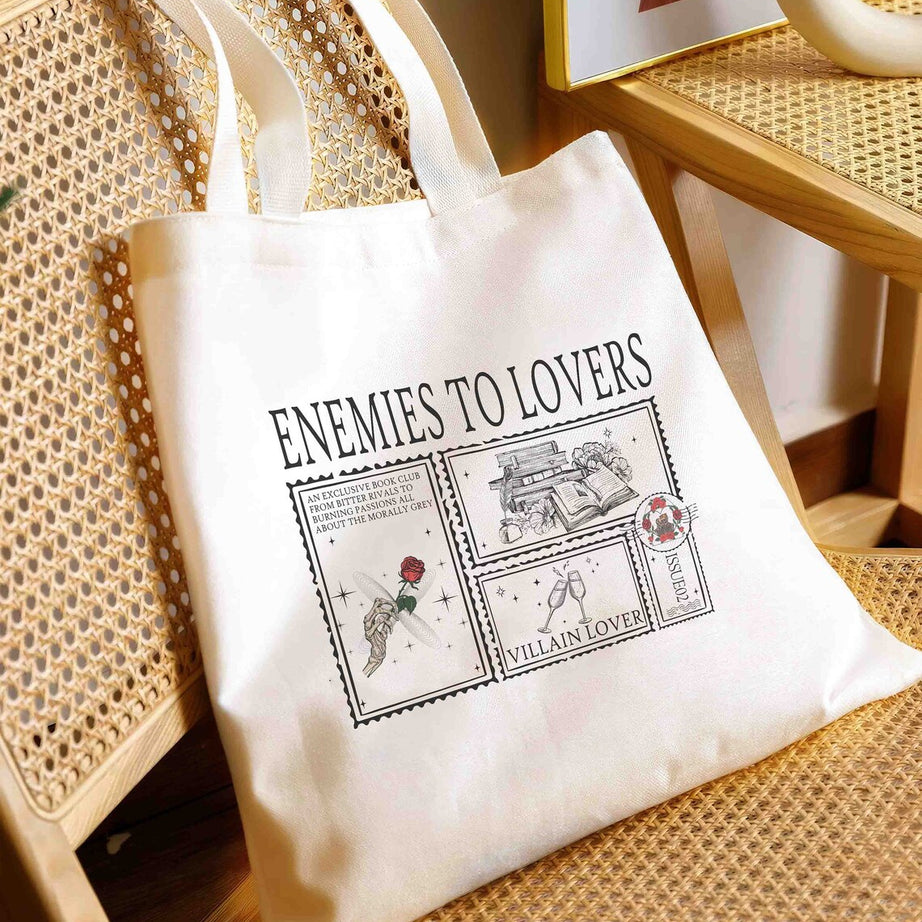 Enemies to Lovers Tote Bag, Morally Grey Tote Bag, Romantasy Tote Bag, Retro Reader Tote Bag, Hot Girls Read Spicy Booktok Merch