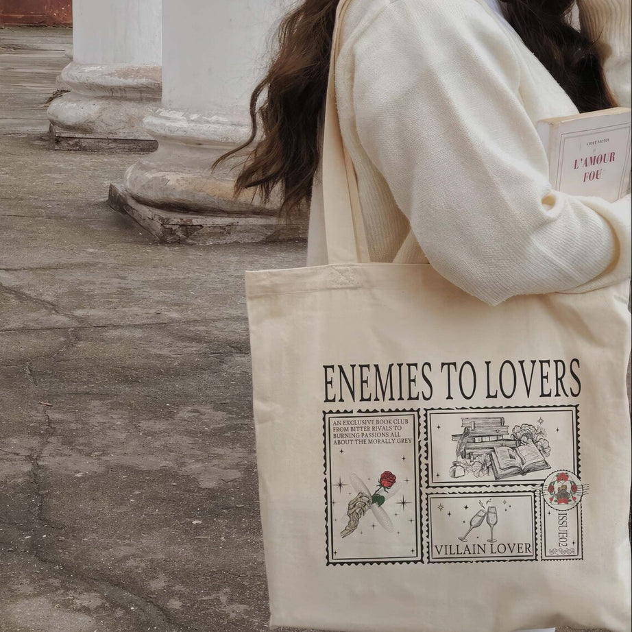 Enemies to Lovers Tote Bag, Morally Grey Tote Bag, Romantasy Tote Bag, Retro Reader Tote Bag, Hot Girls Read Spicy Booktok Merch