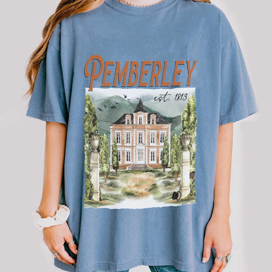 Pemberley Comfort Color Shirt, Pride and Prejudice Shirt, Literary Shirt, Jane Austen Shirt, Bookworm Shirt, Book Lover Gifts for Women