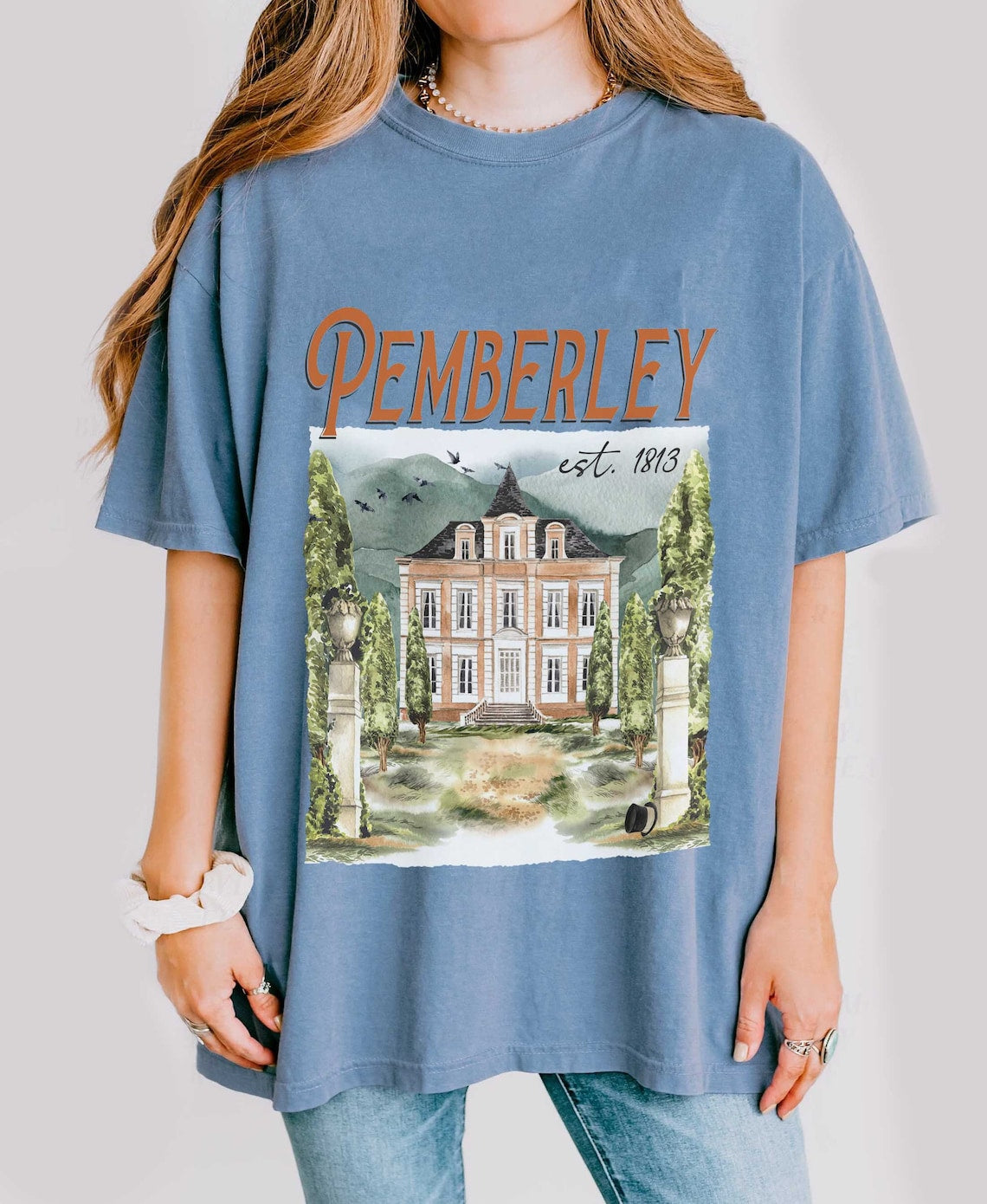 Pemberley Comfort Color Shirt, Pride and Prejudice Shirt, Literary Shirt, Jane Austen Shirt, Bookworm Shirt, Book Lover Gifts for Women