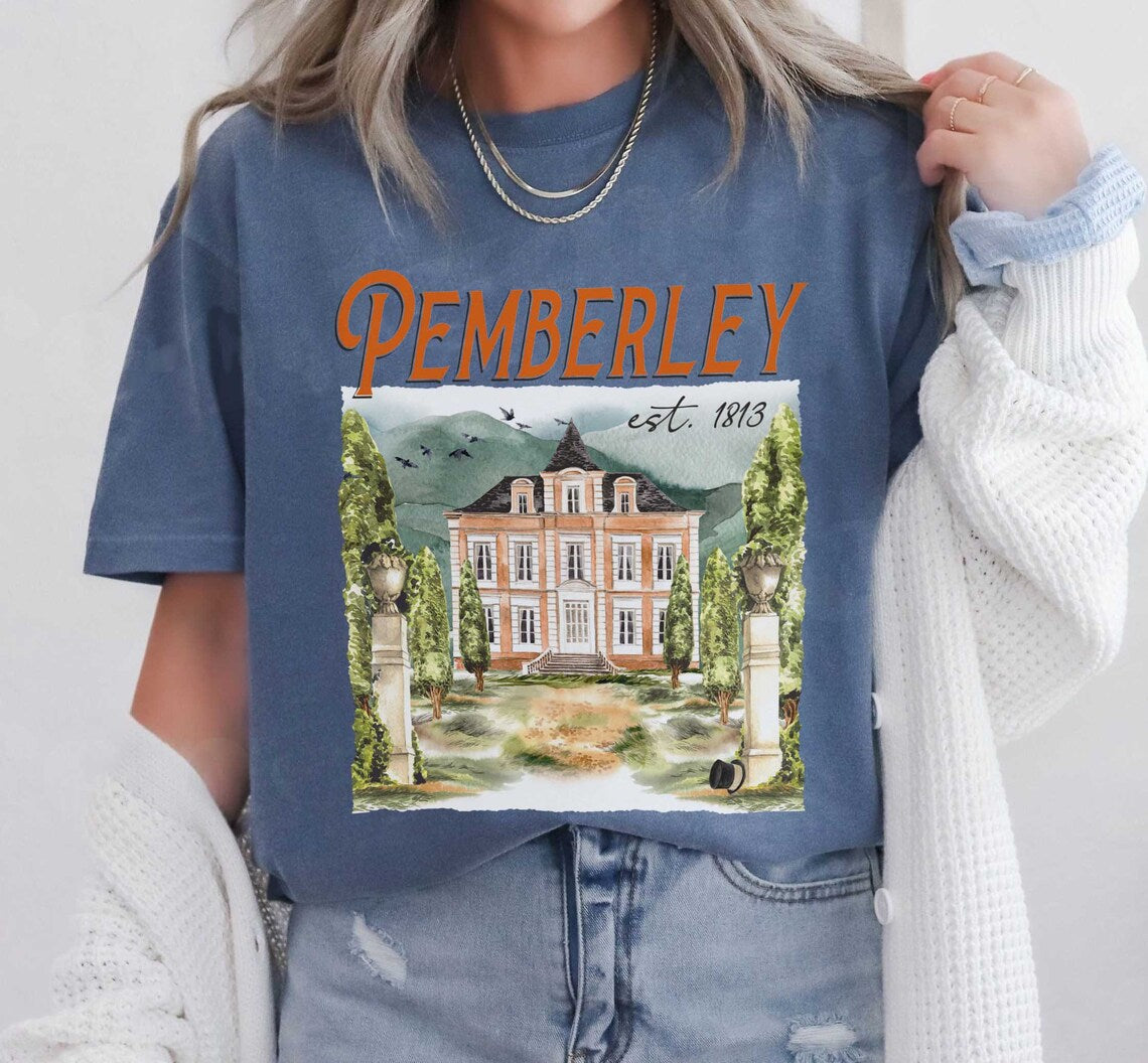 Pemberley Comfort Color Shirt, Pride and Prejudice Shirt, Literary Shirt, Jane Austen Shirt, Bookworm Shirt, Book Lover Gifts for Women