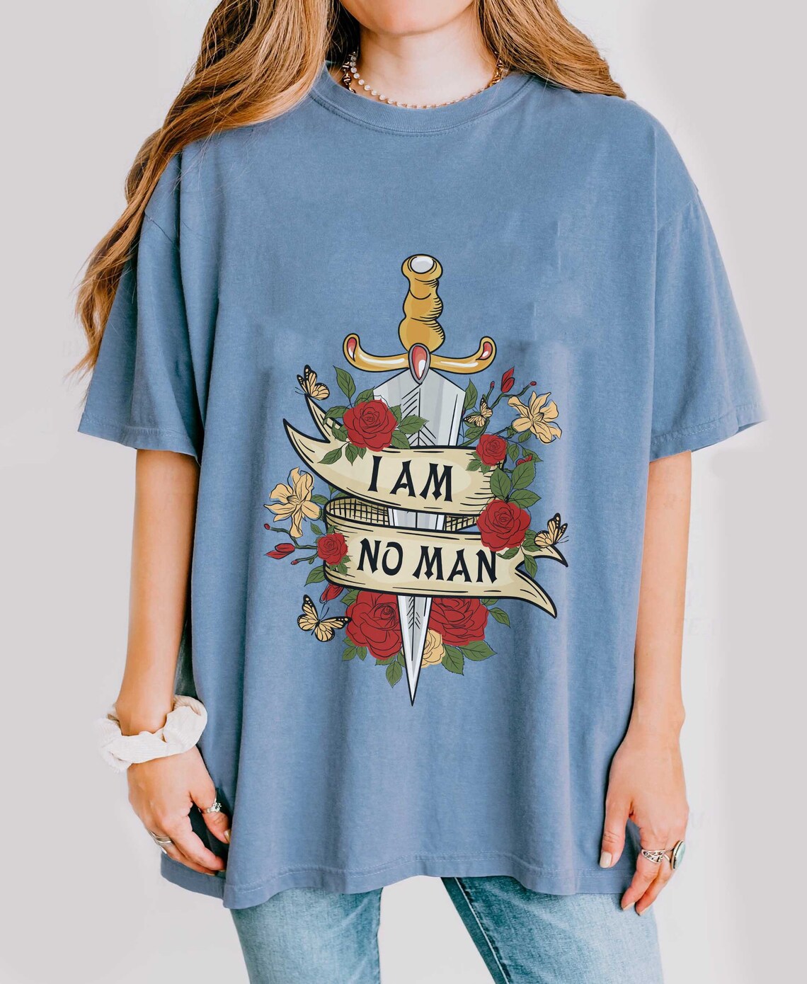 I Am No Man Comfort Color Shirt, Fantasy Reader Shirt, Book Gift for Her, Bookish Gift, Bookish Gift for Her, Epic Fantasy Book, I Am No Man