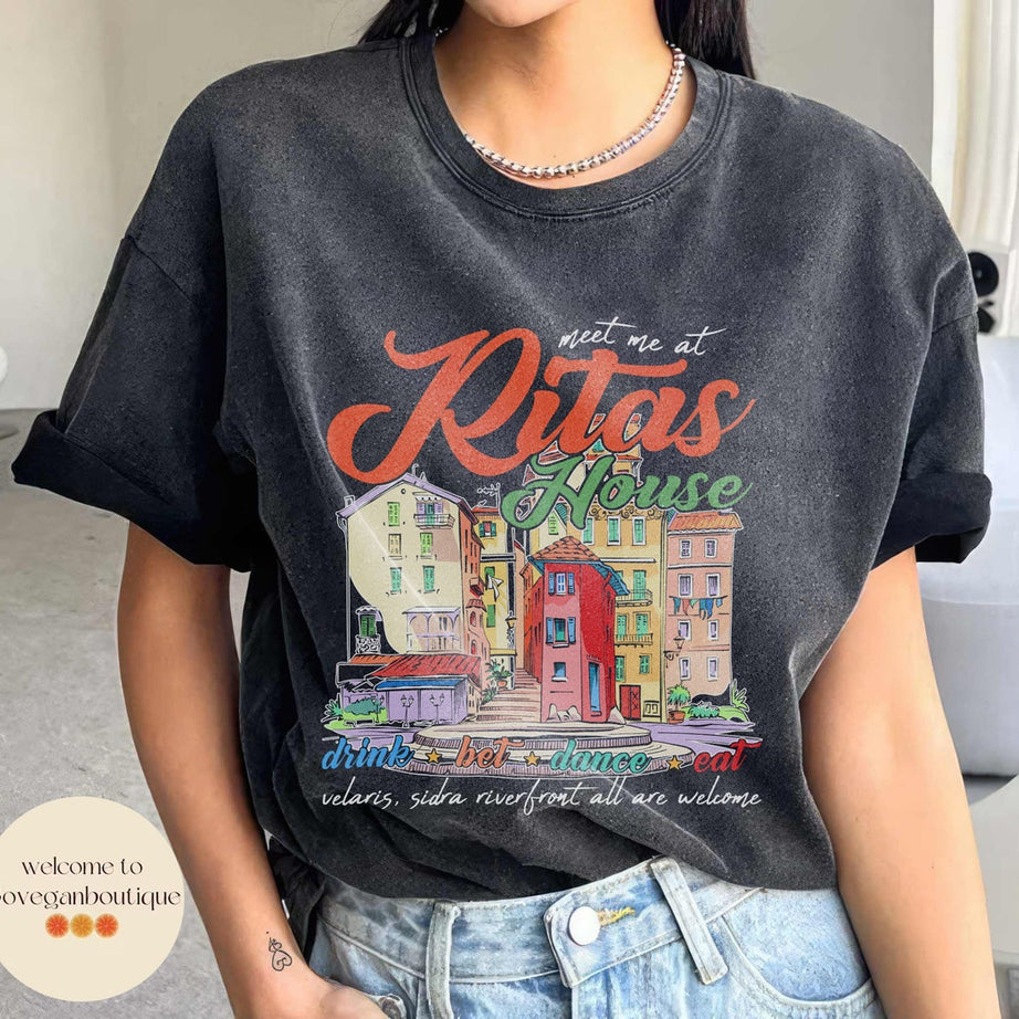 Rita's Bar Acotar Comfort Color Shirt, Velaris Night Court Licensed SJM Merch SJM Universe Feyre Nesta Cassian Rhysand Morrigan Merch