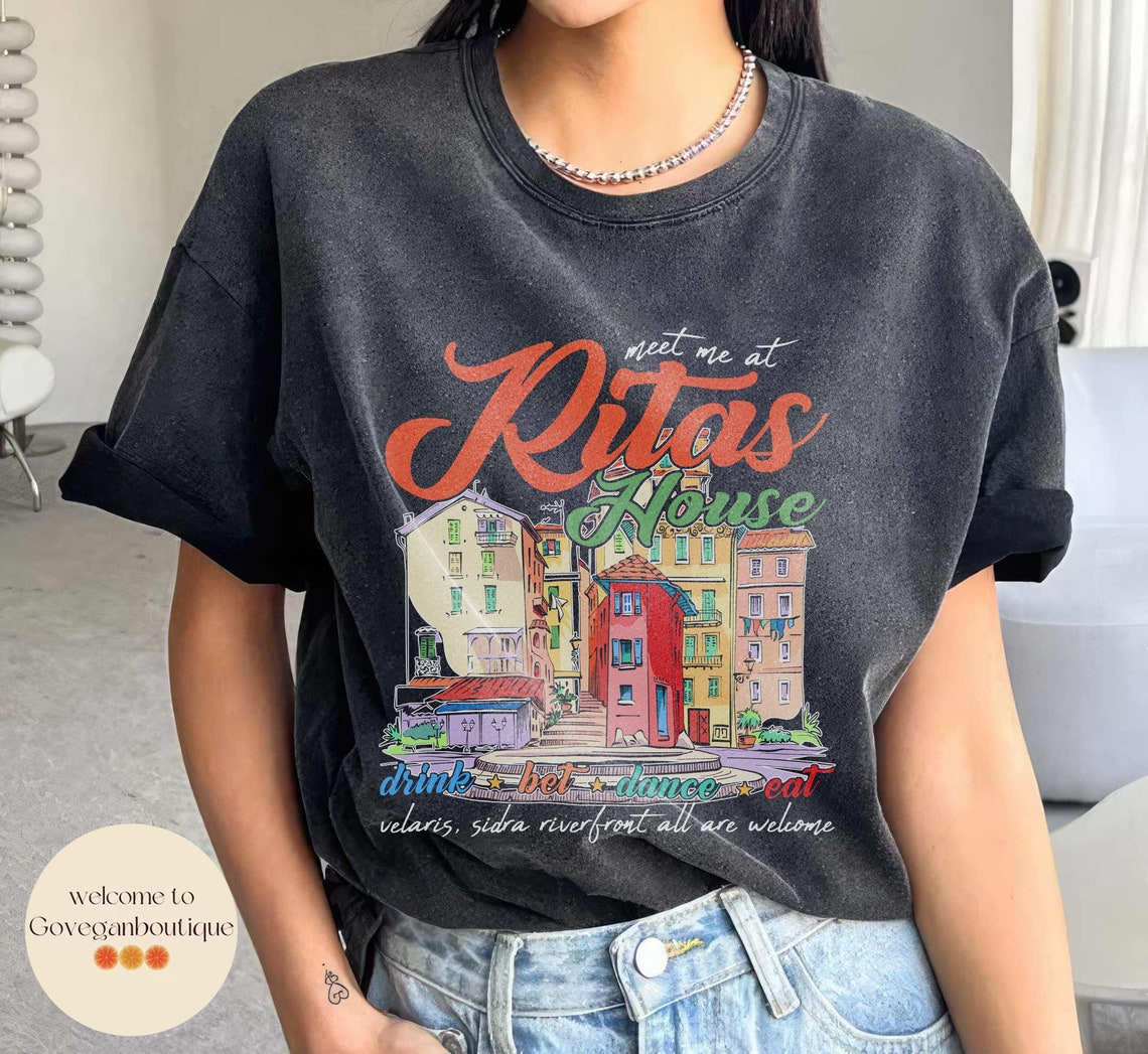 Rita's Bar Acotar Comfort Color Shirt, Velaris Night Court Licensed SJM Merch SJM Universe Feyre Nesta Cassian Rhysand Morrigan Merch