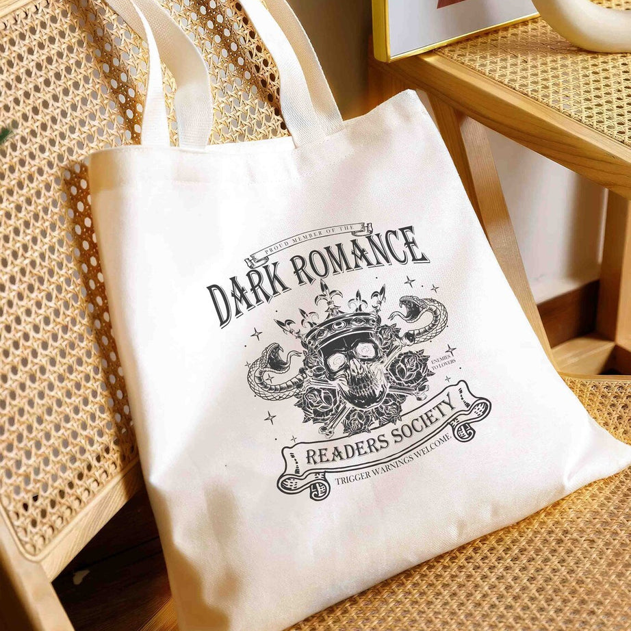 Dark Romance Readers Society Tote Bag, Romance Reader, Dark Academia Tote Bag, Smut Reader, Bookish Tote Bag, Dark Romance Merch