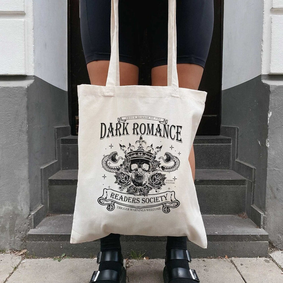 Dark Romance Readers Society Tote Bag, Romance Reader, Dark Academia Tote Bag, Smut Reader, Bookish Tote Bag, Dark Romance Merch