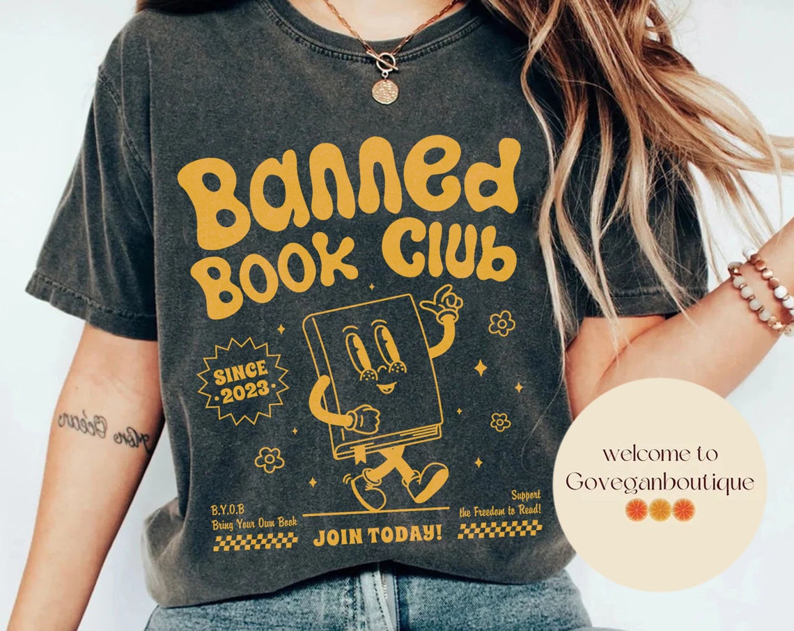 Banned Books Comfort Colors Shirt, Banned Book Club, I Read Banned Books, Librarian Gift, Book Lover, Bibliophile Present, Social Justice
