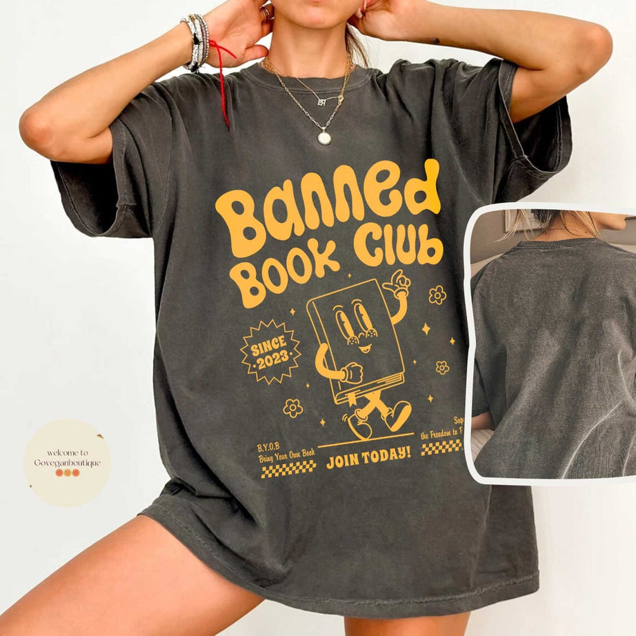 Banned Books Comfort Colors Shirt, Banned Book Club, I Read Banned Books, Librarian Gift, Book Lover, Bibliophile Present, Social Justice