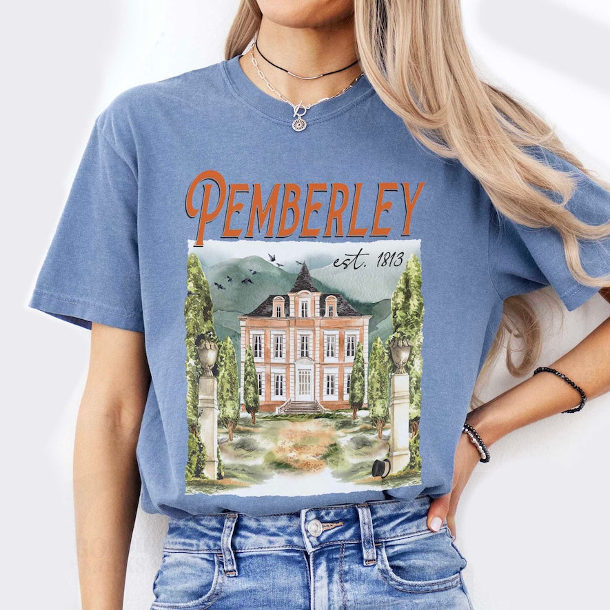 Pemberley Comfort Color Shirt, Pride and Prejudice Shirt, Literary Shirt, Jane Austen Shirt, Bookworm Shirt, Book Lover Gifts for Women