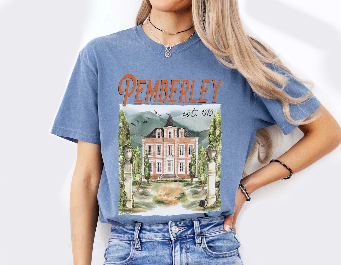 Pemberley Comfort Color Shirt, Pride and Prejudice Shirt, Literary Shirt, Jane Austen Shirt, Bookworm Shirt, Book Lover Gifts for Women