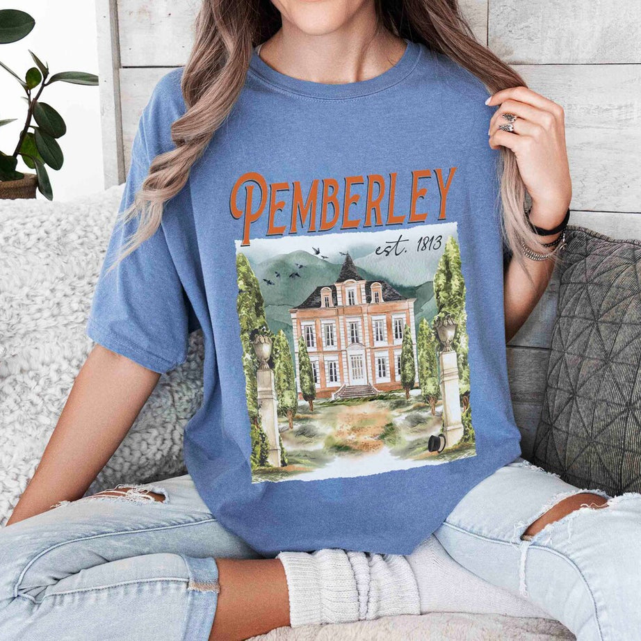 Pemberley Comfort Color Shirt, Pride and Prejudice Shirt, Literary Shirt, Jane Austen Shirt, Bookworm Shirt, Book Lover Gifts for Women
