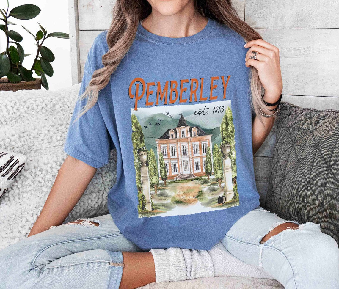 Pemberley Comfort Color Shirt, Pride and Prejudice Shirt, Literary Shirt, Jane Austen Shirt, Bookworm Shirt, Book Lover Gifts for Women