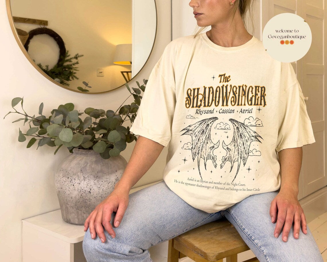 Azriel Comfort Colors Shirt, Shadowsinger Night Court Licensed SJM Merch, Cassian Illyrian, Bat Boys, Velaris Gift, ACOTAR, Bookish Shirt