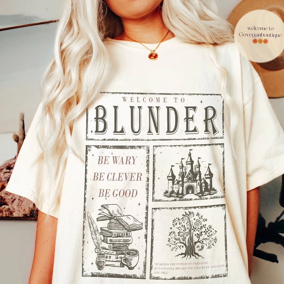One Dark Window Comfort Colors Shirt, Blunder Be Wary Be Clever Be Good, Licensed Shepherd King, Rachel Gillig, Elspeth Spindle, Destrier