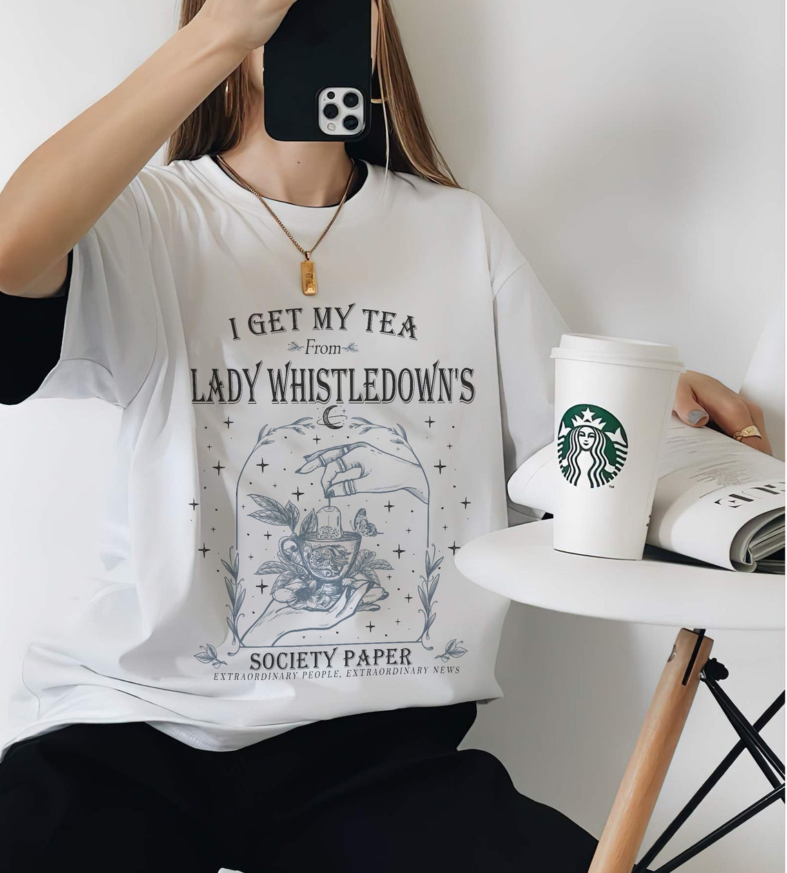 I Get My Tea From Lady Whistledown's Shirt,society Paper Shirt, Book Lover Shirt, Bridgerton, Spill the Tea Lady Whistledown's