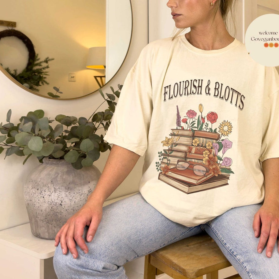 Flourish & Blotts Book Comfort Colors Shirt, Bookish Shirt