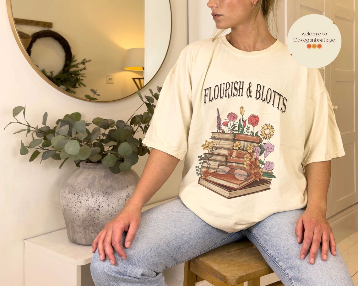 Flourish & Blotts Book Comfort Colors Shirt, Bookish Shirt