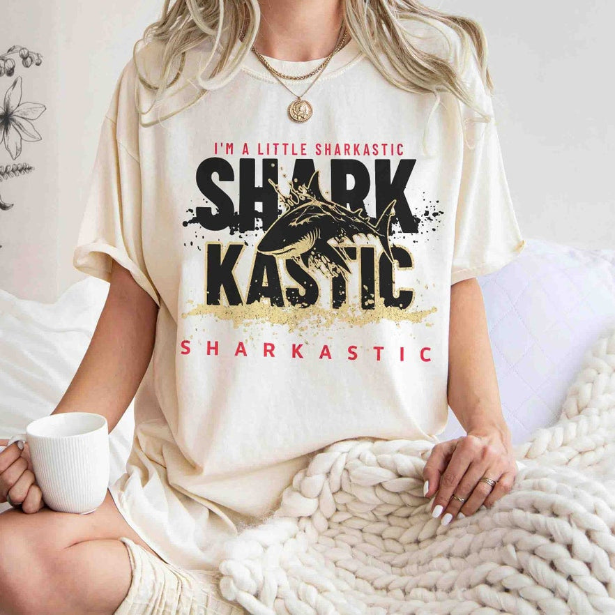 Shark Shirt Shark Lover Ocean Life Sea Creature Shirt I'm A Little Sharkastic Shark Week Shirt Shark Shirt Ocean Shirt