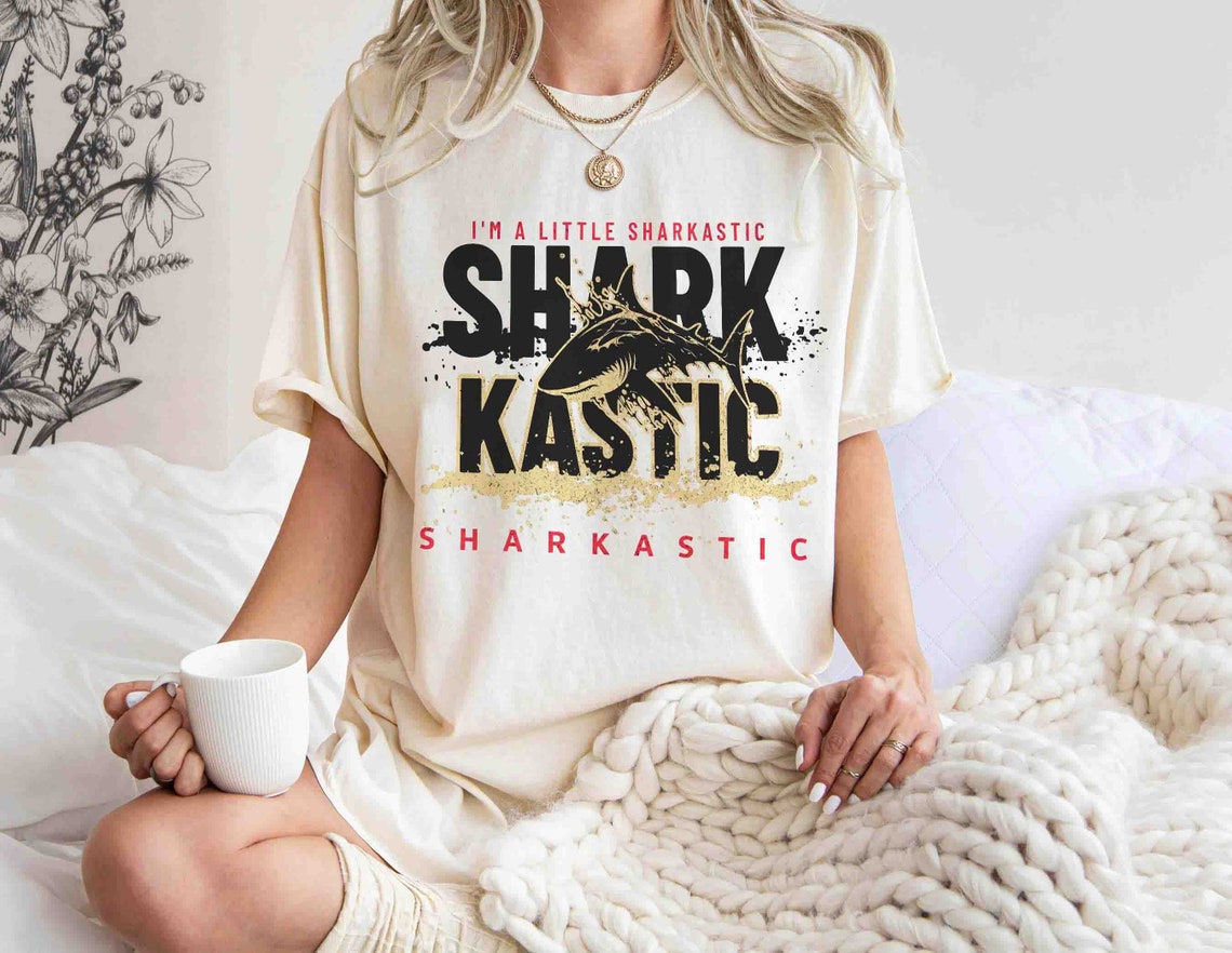 Shark Shirt Shark Lover Ocean Life Sea Creature Shirt I'm A Little Sharkastic Shark Week Shirt Shark Shirt Ocean Shirt
