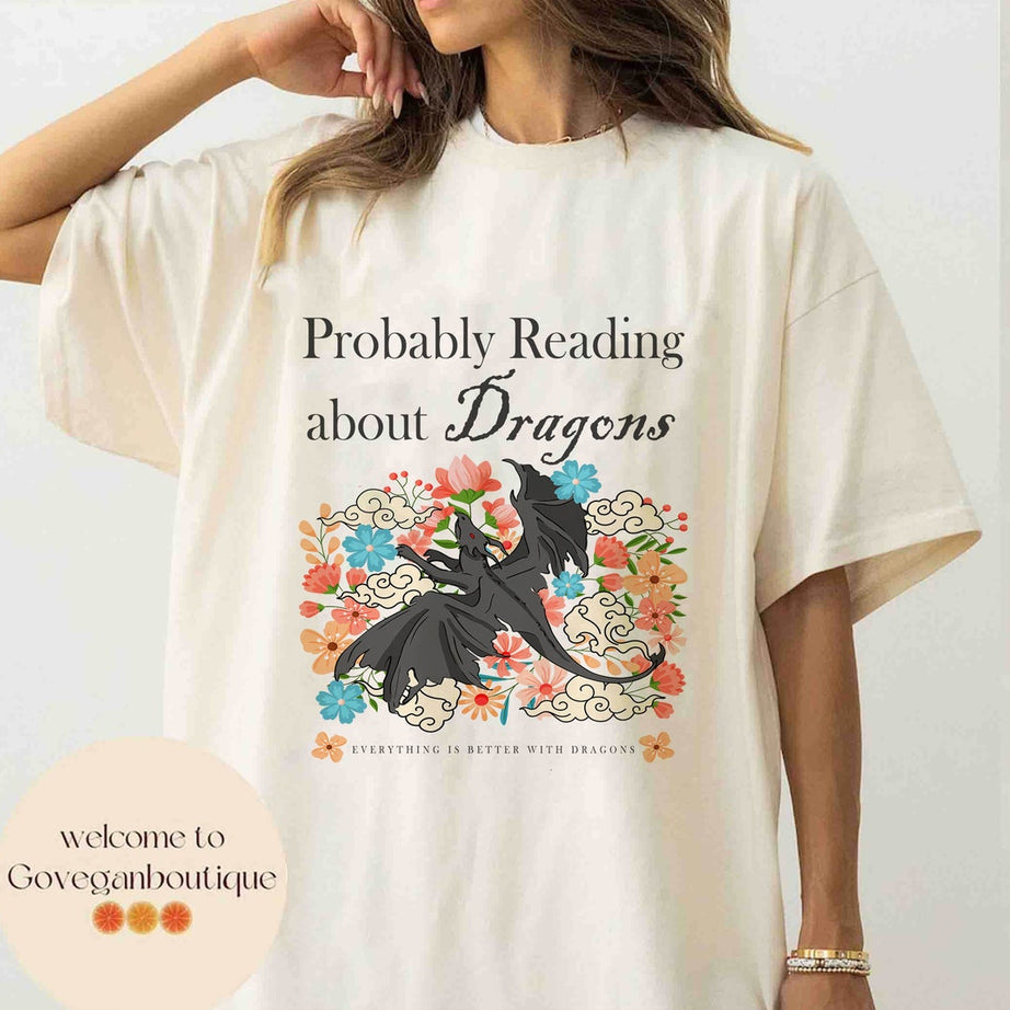 Probably Reading About Dragons Comfort Colors Shirt, Fourth Wing, Booktok, Bookish Shirt, Bookish Merch, Fourth Wing