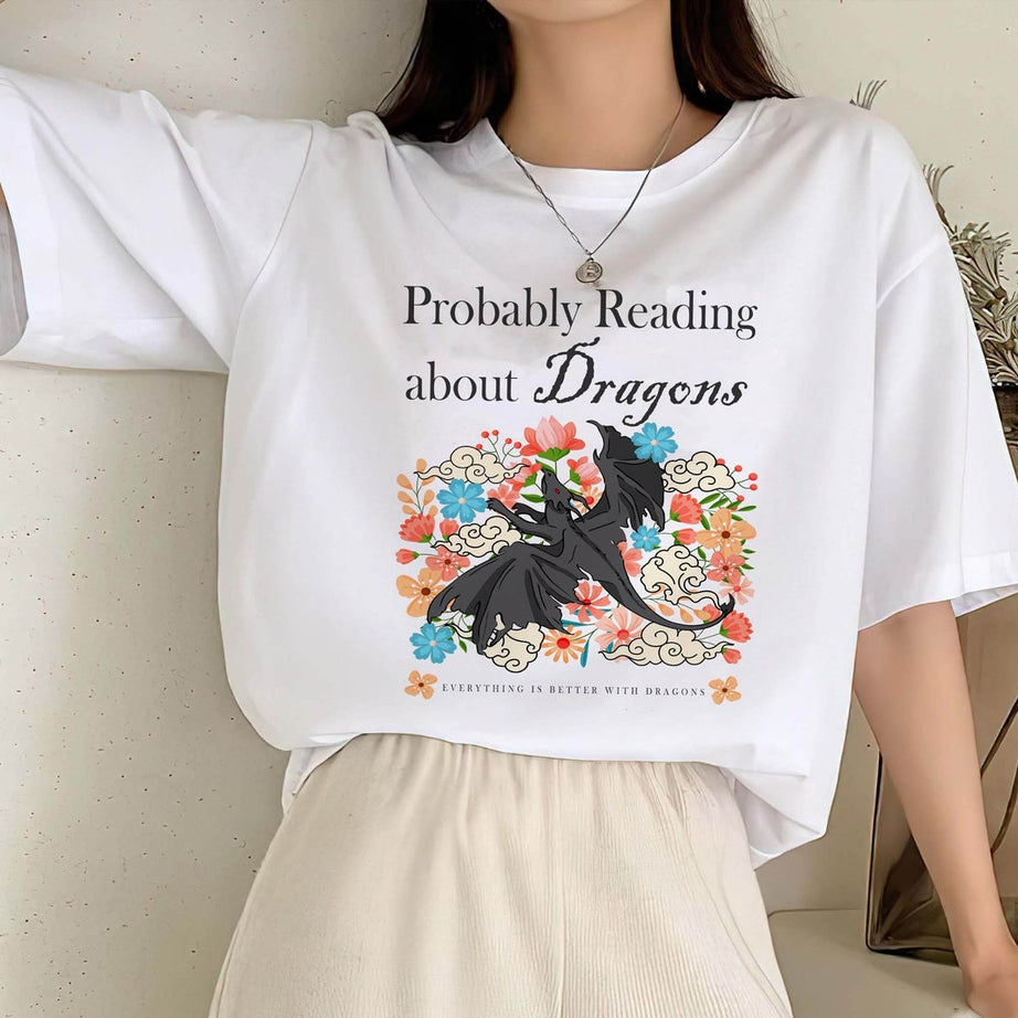 Probably Reading About Dragons Comfort Colors Shirt, Fourth Wing, Booktok, Bookish Shirt, Bookish Merch, Fourth Wing