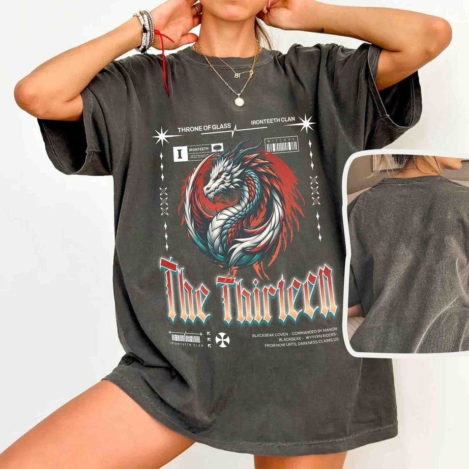The Thirteen Comfort Colors Shirt, Throne of Glass Shirt, Manon Blackbeak Ironteeth Witches Dorian Haviliard Licensed SJM Merch Terras