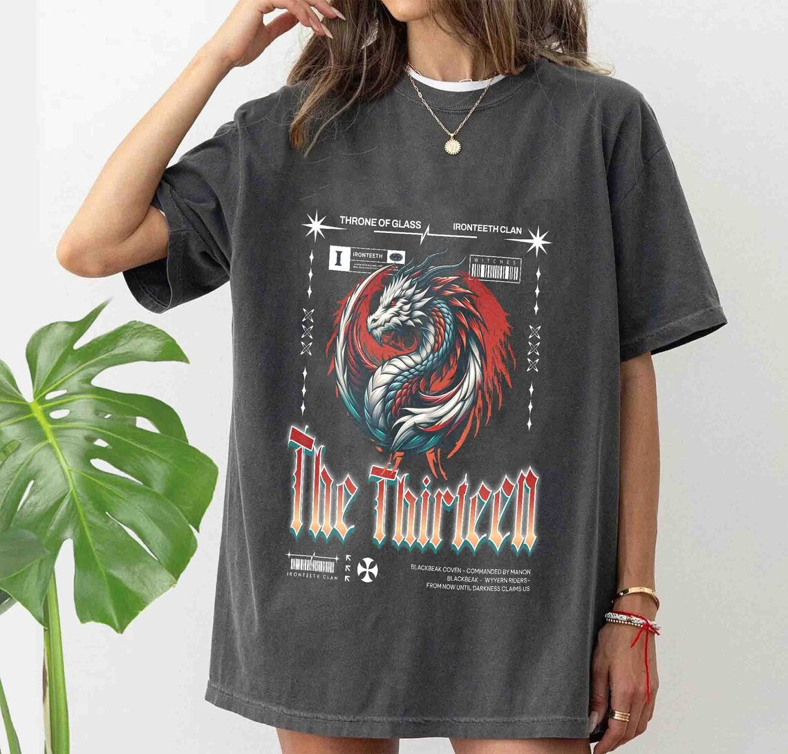 The Thirteen Comfort Colors Shirt, Throne of Glass Shirt, Manon Blackbeak Ironteeth Witches Dorian Haviliard Licensed SJM Merch Terras