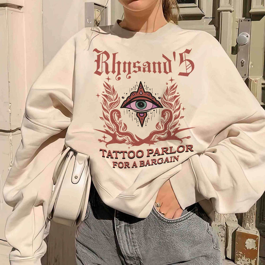 Acotar Velaris Rhysand's Tattoo Parlor Sweatshirt, Feyre and Rhysand, the Night Court Shirt, Novel Series Book Lover, Bookish Gift