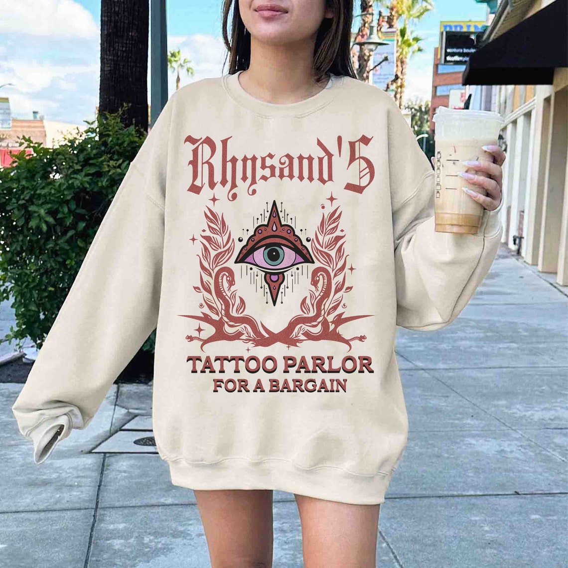 Acotar Velaris Rhysand's Tattoo Parlor Sweatshirt, Feyre and Rhysand, the Night Court Shirt, Novel Series Book Lover, Bookish Gift
