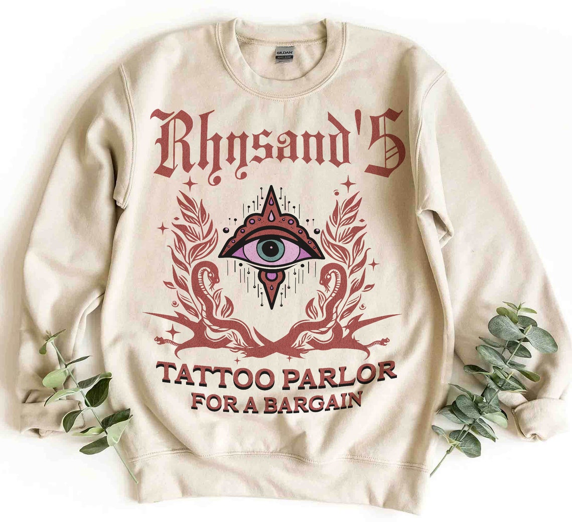 Acotar Velaris Rhysand's Tattoo Parlor Sweatshirt, Feyre and Rhysand, the Night Court Shirt, Novel Series Book Lover, Bookish Gift