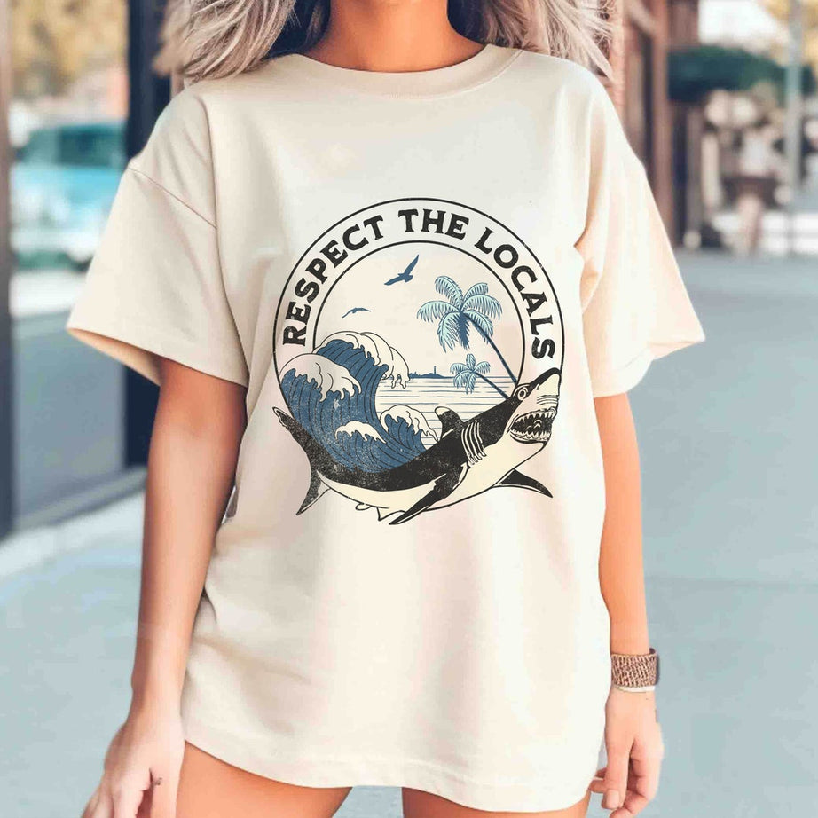 Respect the Locals Shirt, Save the Ocean Shirt, Nature Lover Gift Shirt, Save the Sharks T-shirt, Shark Lover Shirt