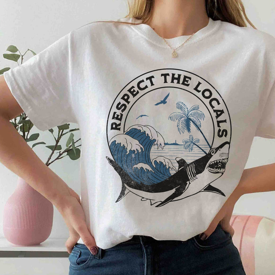 Respect the Locals Shirt, Save the Ocean Shirt, Nature Lover Gift Shirt, Save the Sharks T-shirt, Shark Lover Shirt