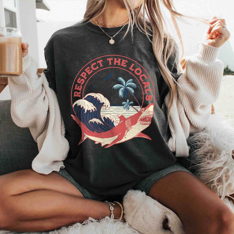 Respect the Locals Shirt, Save the Ocean Shirt, Nature Lover Gift Shirt, Save the Sharks T-shirt, Shark Lover Shirt