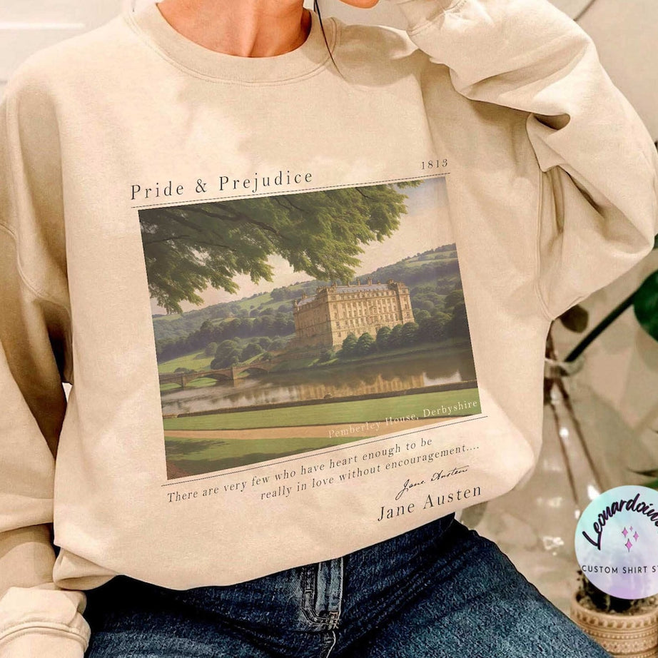 Pride and Prejudice Sweatshirt, Pemberley House Shirt, Mr. Darcy and Elizabeth Bennet Sweatshirt, Jane Austen Shirt, Book Lover Sweatshirt