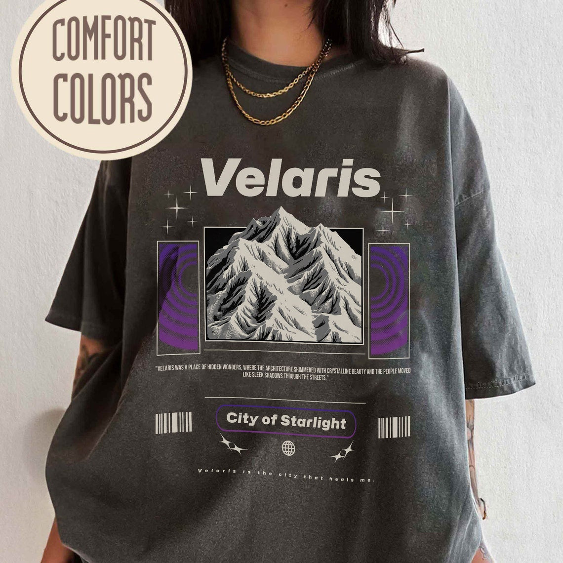 Velaris Comfort Colors Shirt, ACOTAR Shirt, ACOTAR Merch, ACOMAF Shirt, Bookish Merch, Sarah J Maas, Night Court Shirt