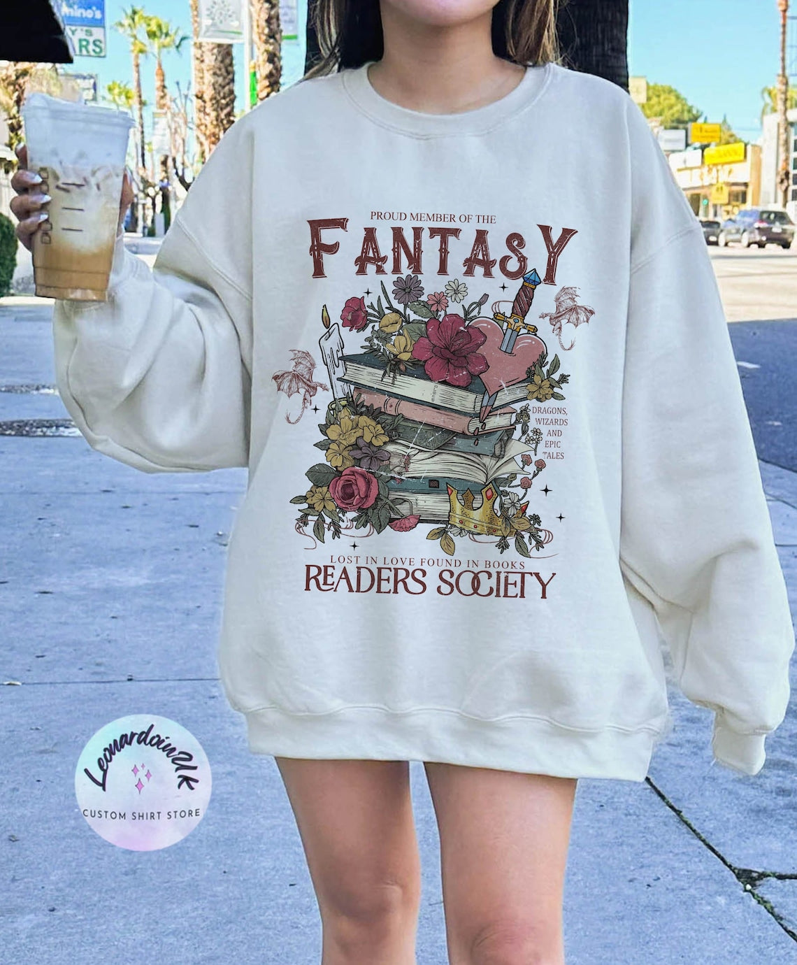 Fantasy Readers Society Sweatshirt, Bookish Shirt for Romance, Readers Vintage, Reading Shirt for Women, Gift for Book Lovers, Bookish Gift