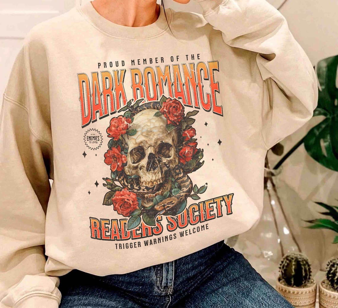 Dark Romance Readers Society Sweatshirt, Romance Reader Dark Academia Shirt for Smut Reader, Bookish Shirt, Dark Romance Merch