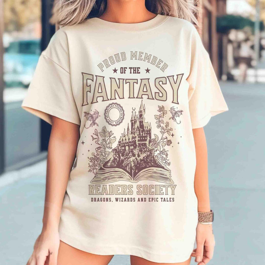 Fantasy Readers Society Shirt, Bookish Shirt for Romance, Readers Vintage, Reading Shirt, Gift for Book Lovers, Bookish Gift