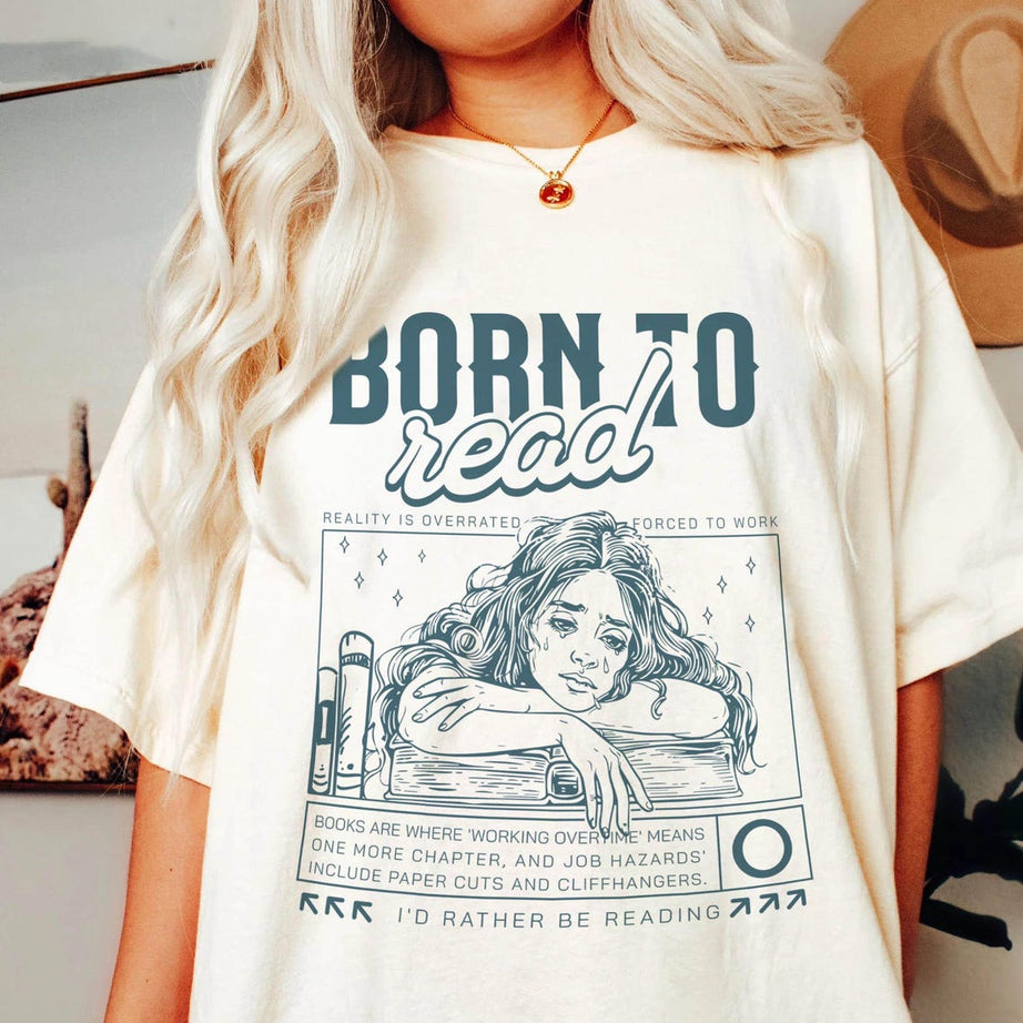 Born to Read Shirt, Funny Reader Shirt, Bookish Sweatshirt, Book Lover Gift, Book Addict Shirt, Book Crewneck, Bookworm, Book Club Gift