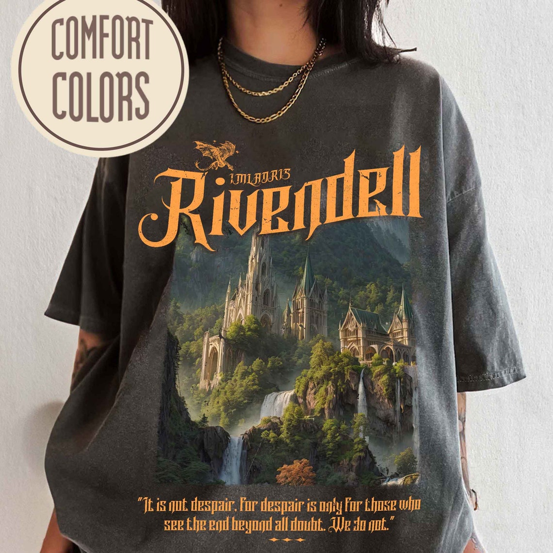 Rivendell Comfort Colors Shirt, Lord of the Rings Shirt, Lotr Shirt, the Fellowship Shirt, Lotr Gift, the Shire Distressed, the Hobbits
