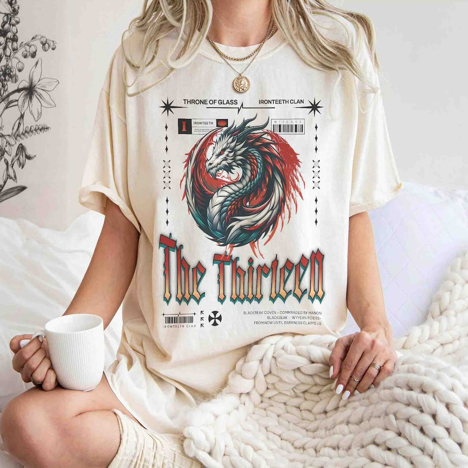 The Thirteen Comfort Colors Shirt, Throne of Glass Shirt, Manon Blackbeak Ironteeth Witches Dorian Haviliard Licensed SJM Merch Terrasen