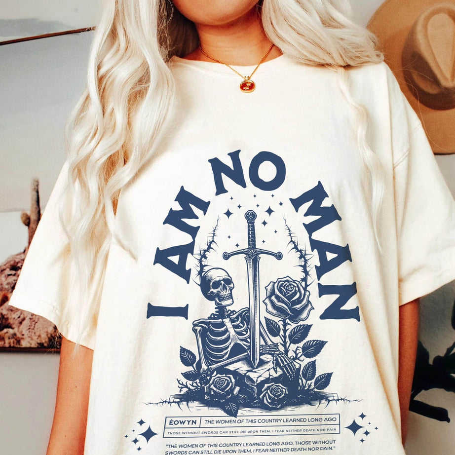 I Am No Man Comfort Colors Shirt, Reading Fandom T-shirt, Literature, Book Lover , Fantasy Book Shirt, Fantasy Reader