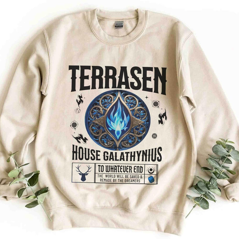 Terrasen Sweatshirt, Throne of Glass Shirt, You Do Not Yield, Fireheart, Aelin Galathynius Rowan Manon Blackbeak Licensed SJM Universe Merch