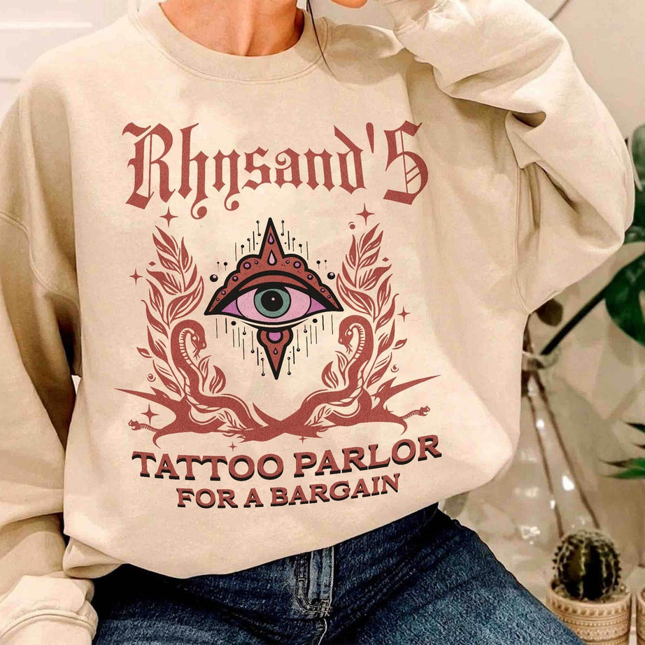 Acotar Velaris Rhysand's Tattoo Parlor Sweatshirt, Feyre and Rhysand, the Night Court Shirt, Novel Series Book Lover, Bookish Gift