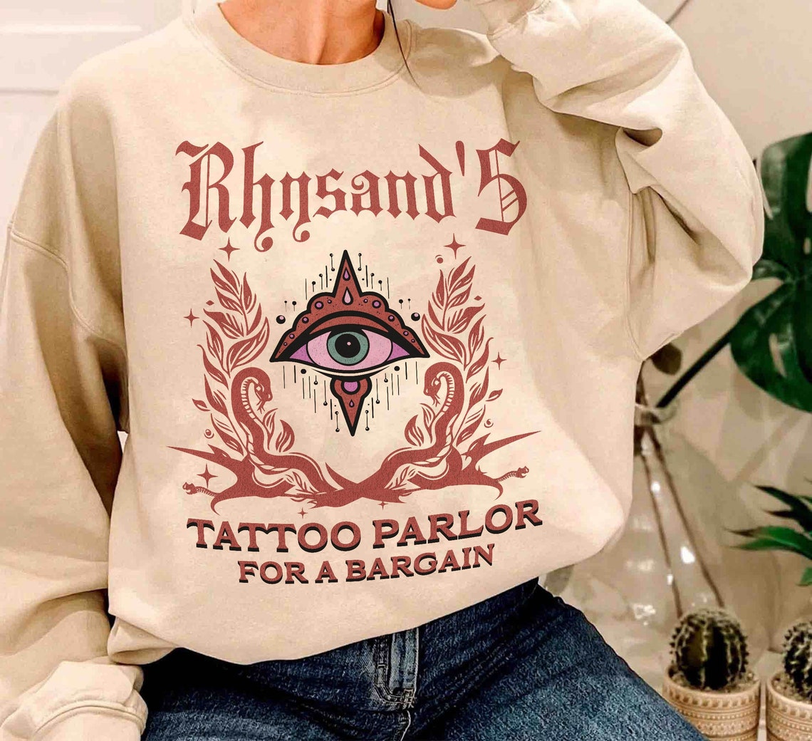 Acotar Velaris Rhysand's Tattoo Parlor Sweatshirt, Feyre and Rhysand, the Night Court Shirt, Novel Series Book Lover, Bookish Gift